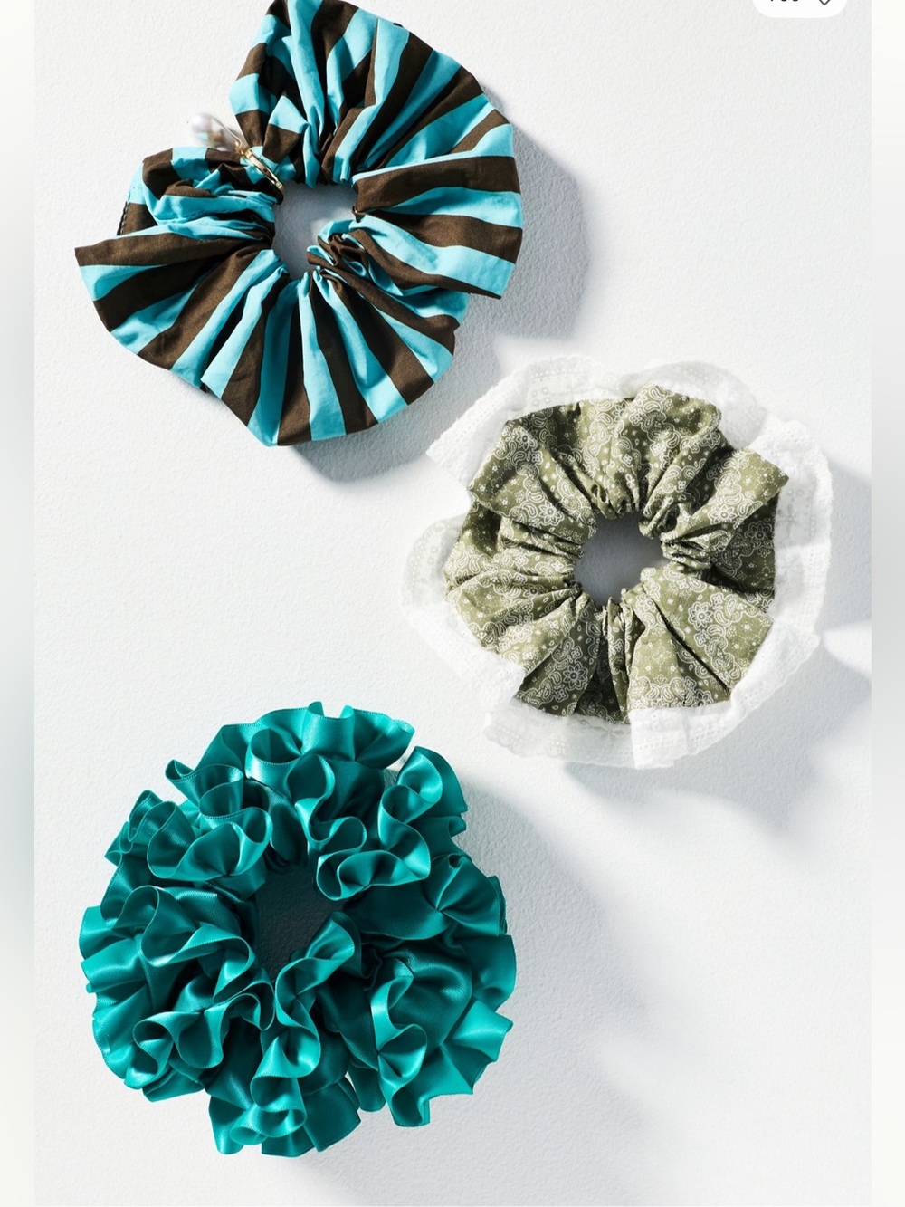 Anthropologie Textured Scrunchies, Set of 3